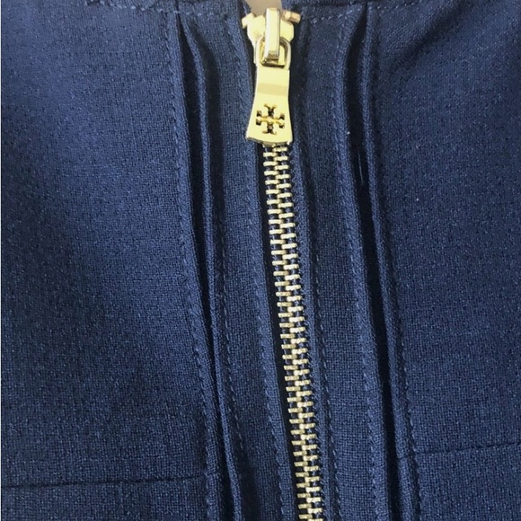 Tory Burch Blue with Gold Hardware with Embossment Dress EUC Size 4 - Picture 9 of 11